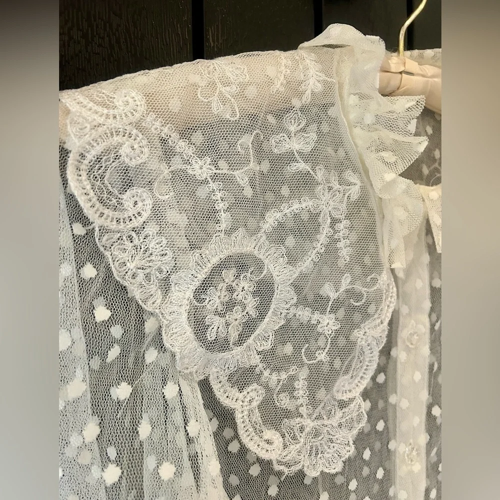SOLD - Vintage Sheer Lacy Blouse - Picture 3 of 11
